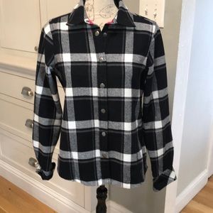 ORVIS Plaid Black and white flannel button down XS